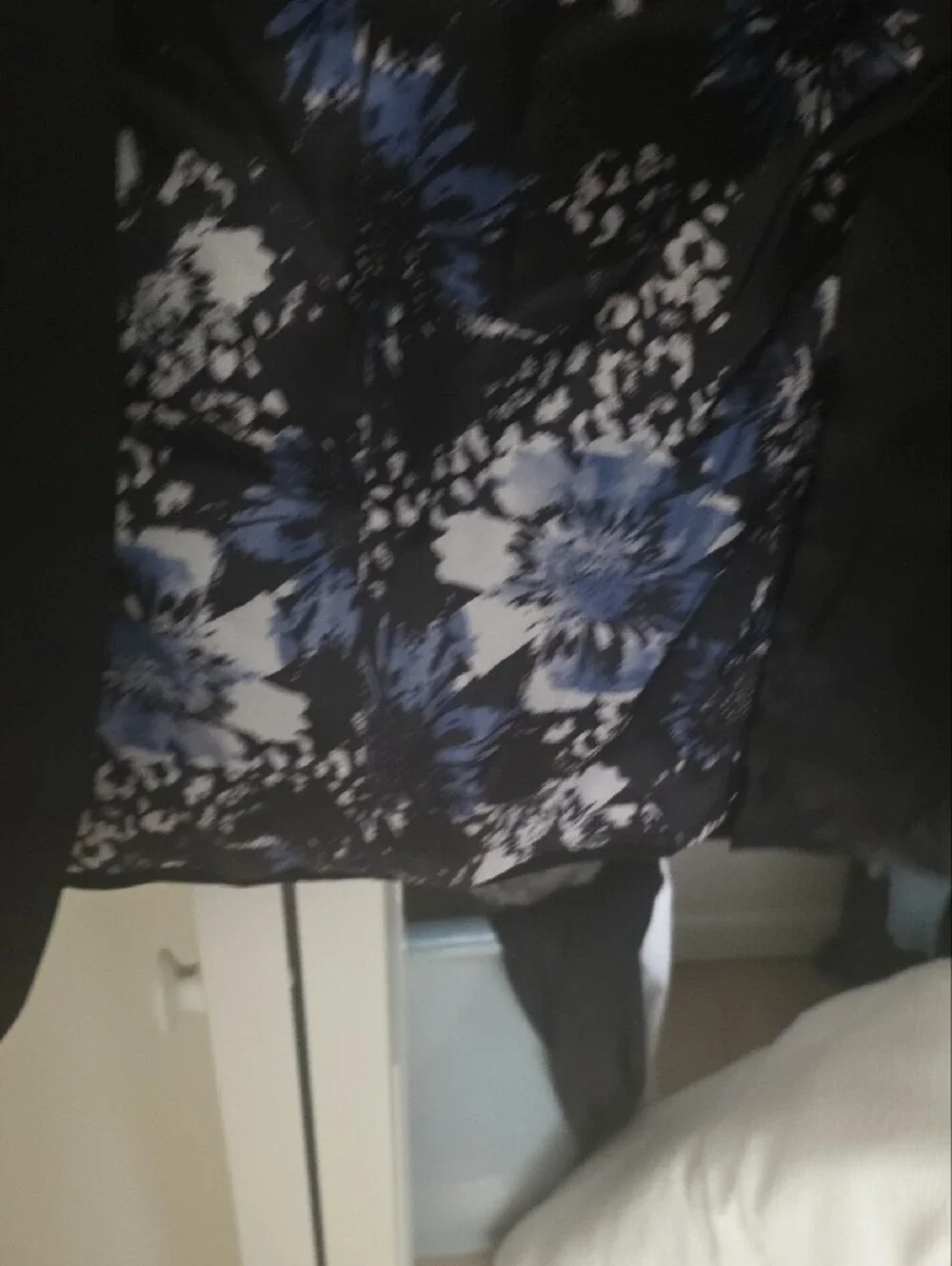 Classic Black Men's Blazer with Blue Floral Lining
